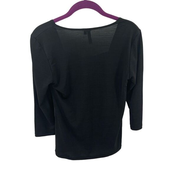 Susan Lawrence NEW long sleeve black stretch top blouse shirt - Picture 10 of 11